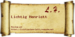 Lichtig Henriett névjegykártya